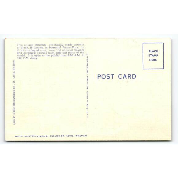 Vintage Linen Postcard Jewel Box Forest Park St. Louis Missouri - Picture 2 of 2